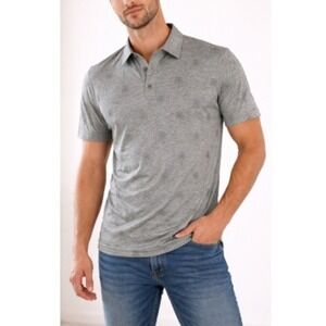 Linksoul Men's Anchor Heather Quills Short Sleeves Delray Polo Shirt Size M NWT